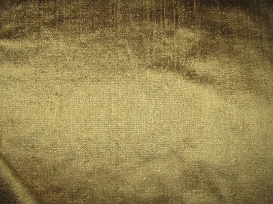 100% pure silk dupioni fabric khaki gold 54" wide with slubs MM105[2]