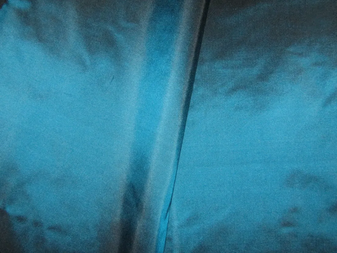 100% Pure Silk Taffeta 32 MOMME blue x black [peacock blue] color 54" wide TAF315[1]