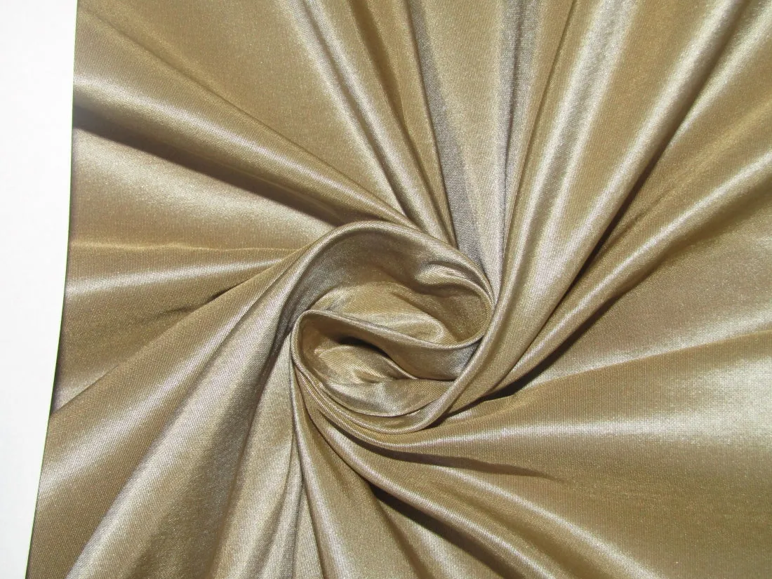 100% Pure SILK TAFFETA FABRIC Beige x Brown Shot color 54" wide TAF186[1]