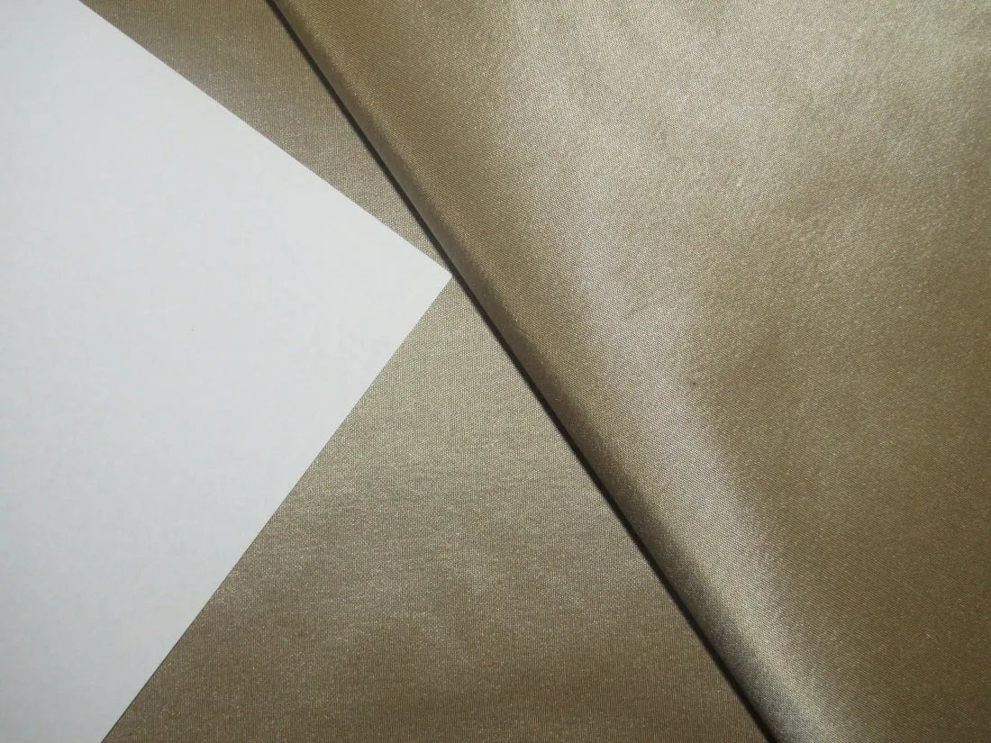 100% Pure SILK TAFFETA FABRIC Beige x Brown Shot color 54" wide TAF186[1]