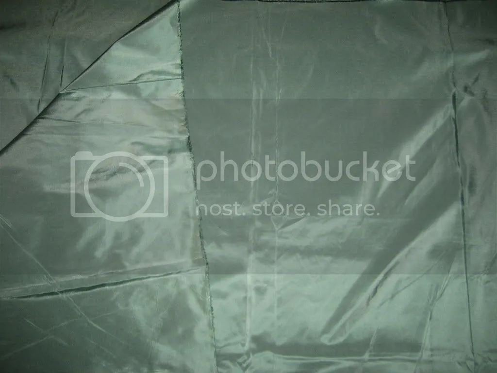 100% Pure SILK TAFFETA FABRIC Dusty Blue continuous piece 54&quot;