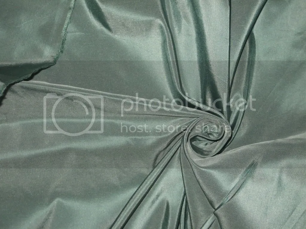 100% Pure SILK TAFFETA FABRIC Dusty Blue continuous piece 54&quot;