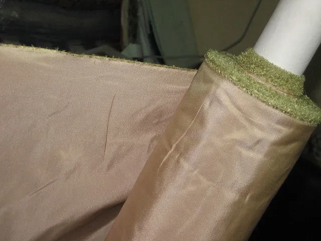 100% Pure SILK TAFFETA FABRIC Light Salmon x Green Shot color 54" wide TAF166