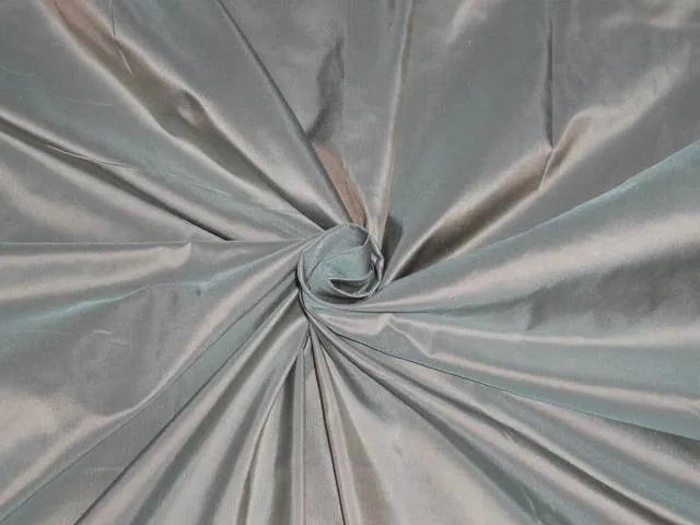 100% PURE SILK TAFFETA FABRIC RICH PALE GREEN WITH LIGHT GOLD SHOT color 54" wide TAF32[1]