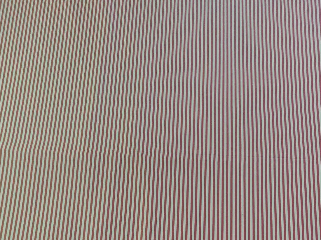 100% silk TAFETTA stripes red and ivory 54&quot; wide.