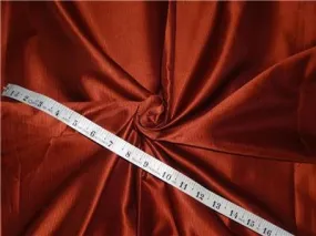 100% SILK TAFFETA FABRIC PIN STRIPE - RUST 54&quot; wide