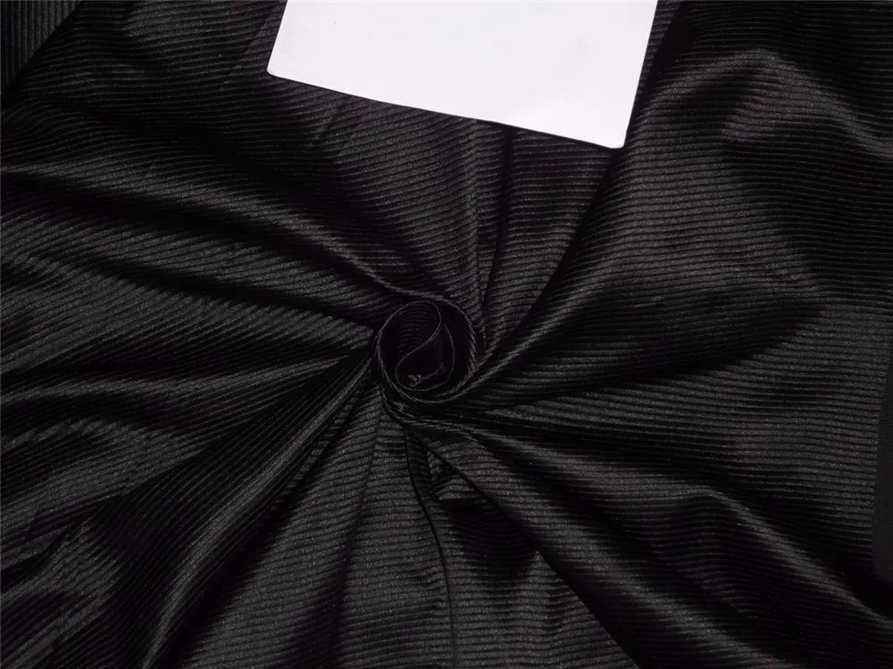 100%silk taffeta fabric PIN STRIPE - BLACK color 54" wide TAF#S135[1]