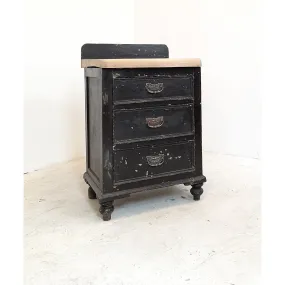 Antique painted pine drawers original chippy black paint