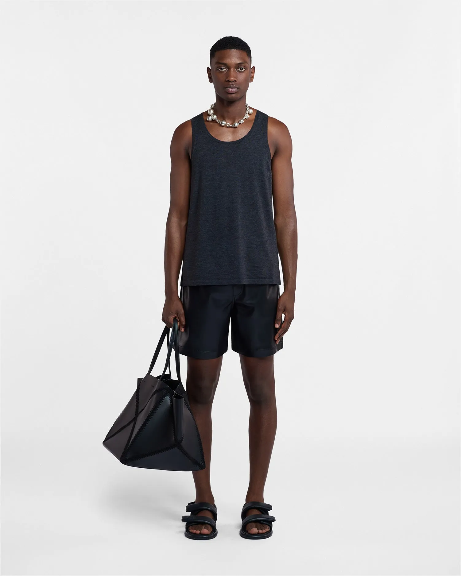 Asher - Merino Wool Tank Top - Charcoal