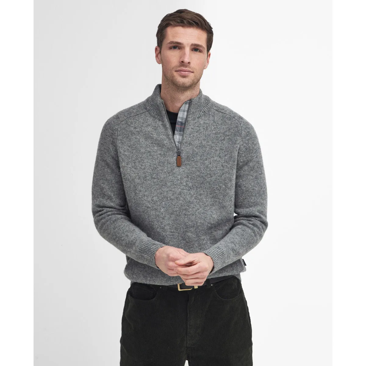 Barbour Talder Half Zip Knit GY52 Grey