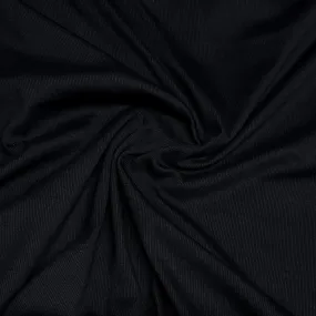 Black Cotton/Spandex Rib Knit Fabric - 2x1