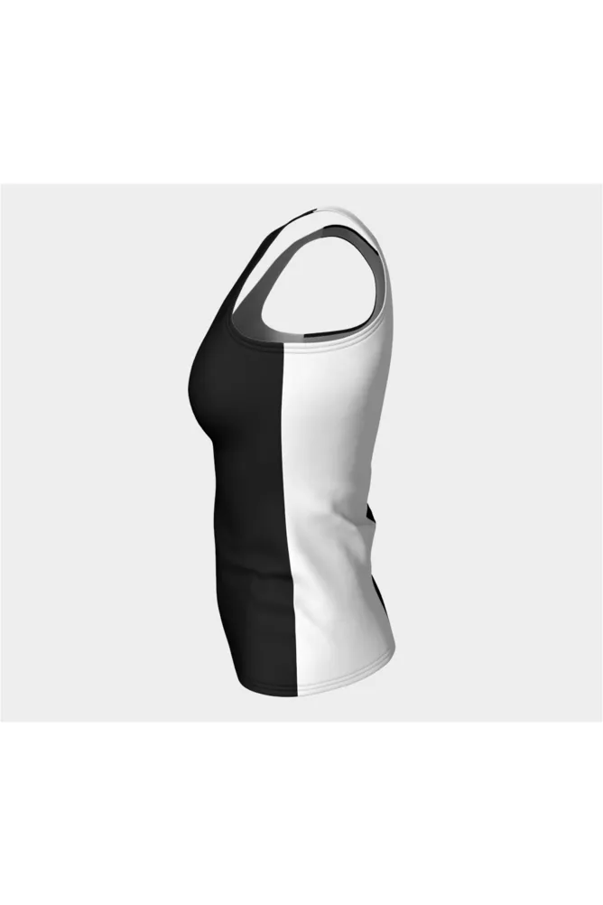 BLACK WHITE FITTED TANK TOP