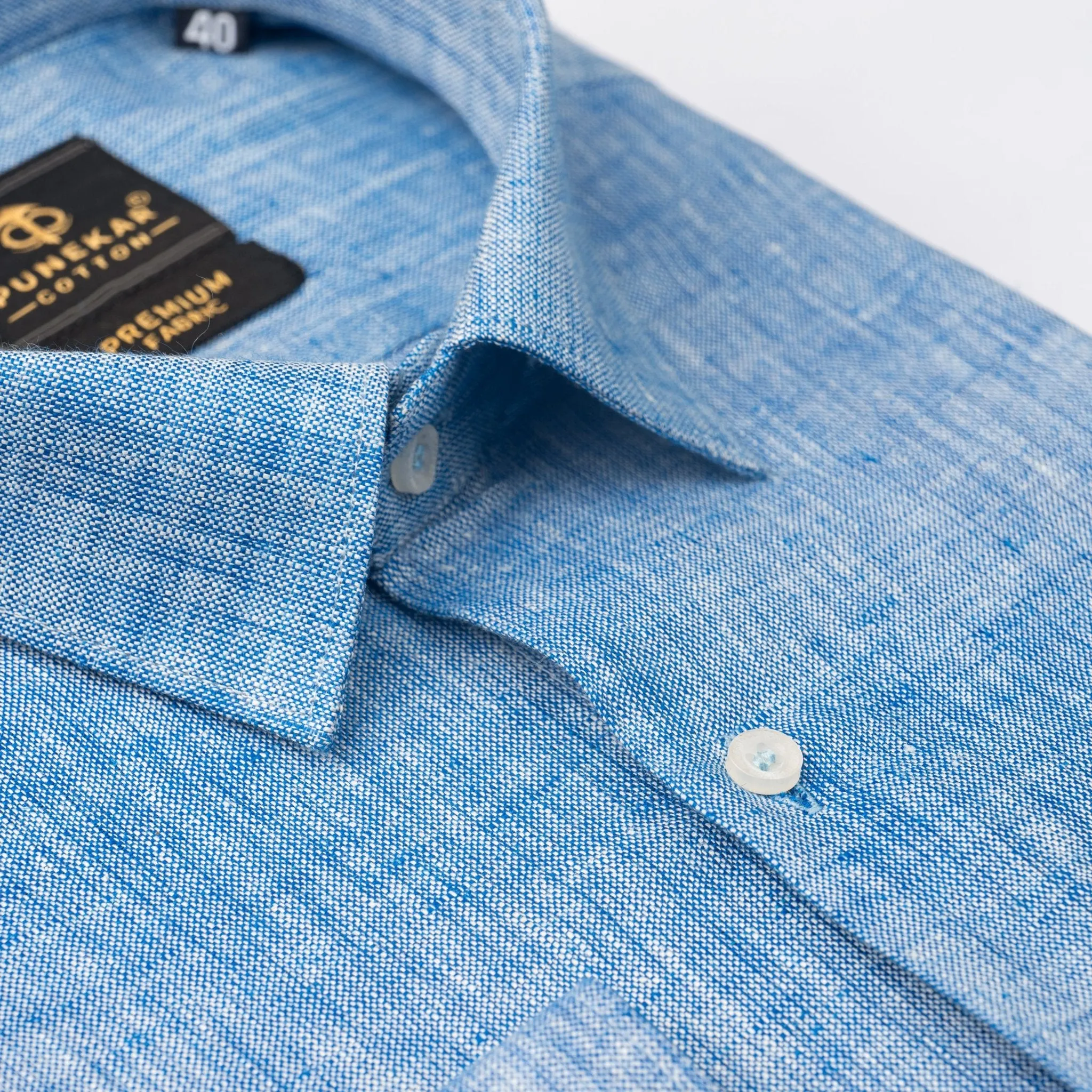 Blue Color Prime Linen Shirt For Men