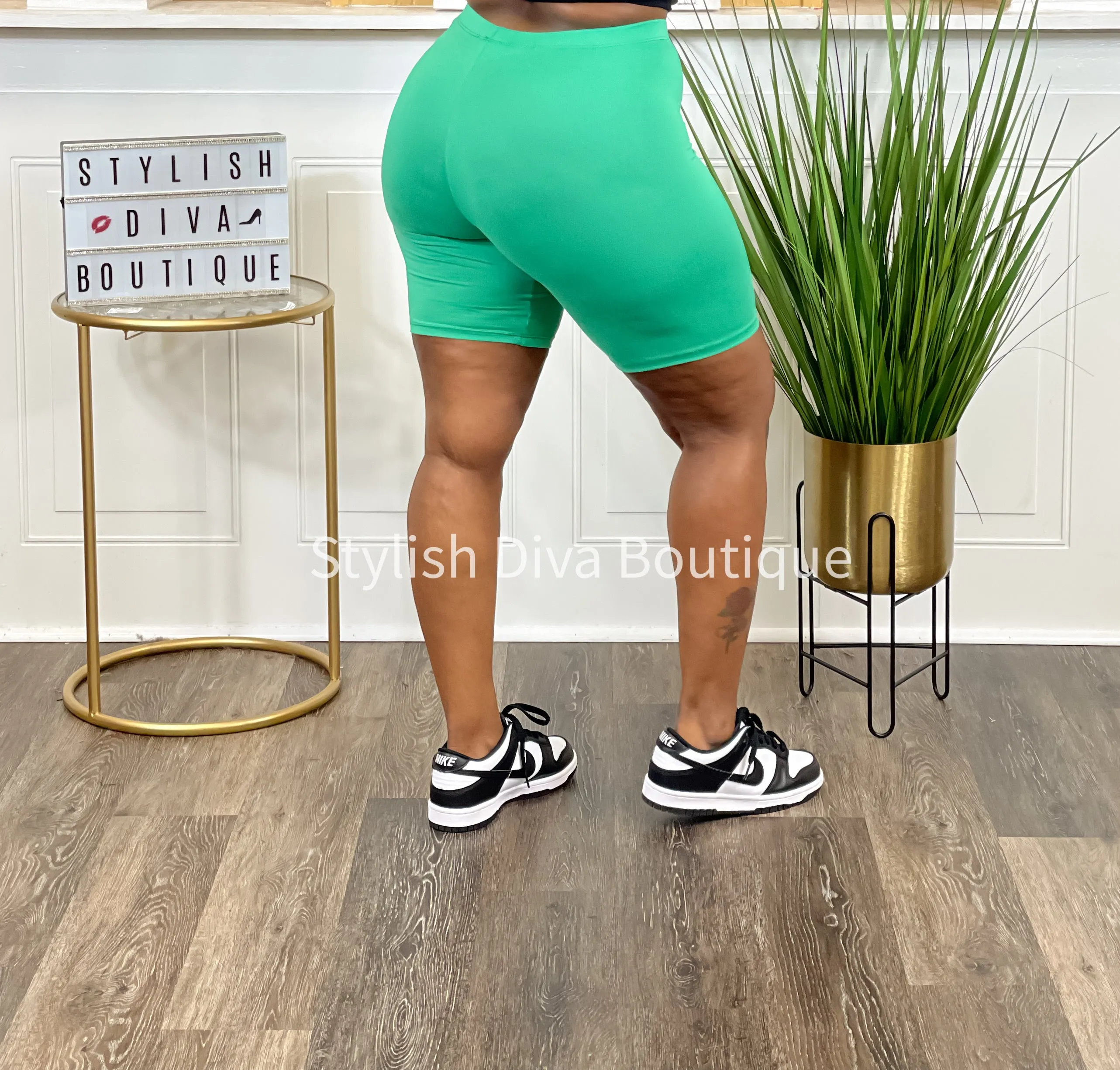 Butter Soft Biker Shorts up to 3XL (Green)