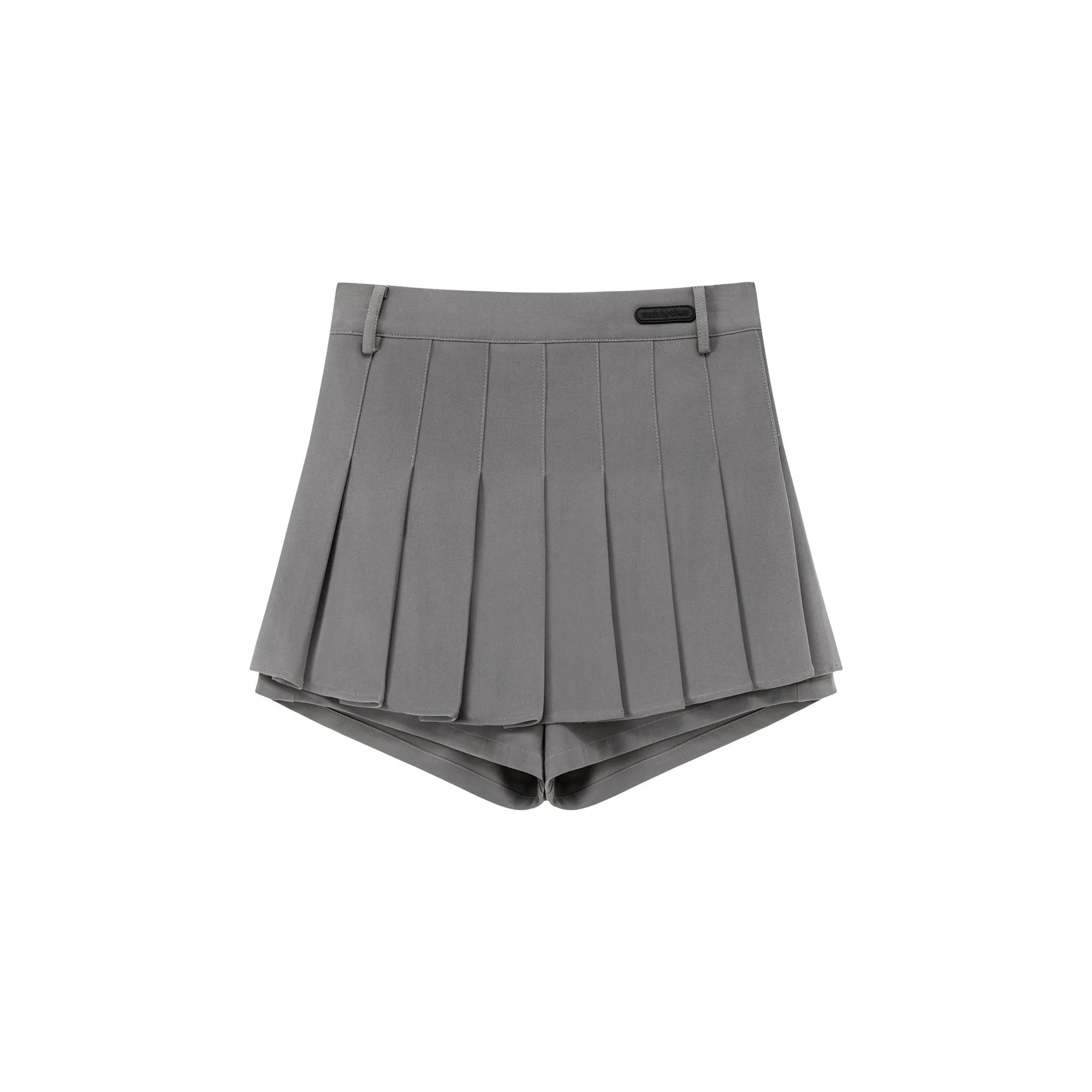 Casual Layered Zipper Pleated Skort