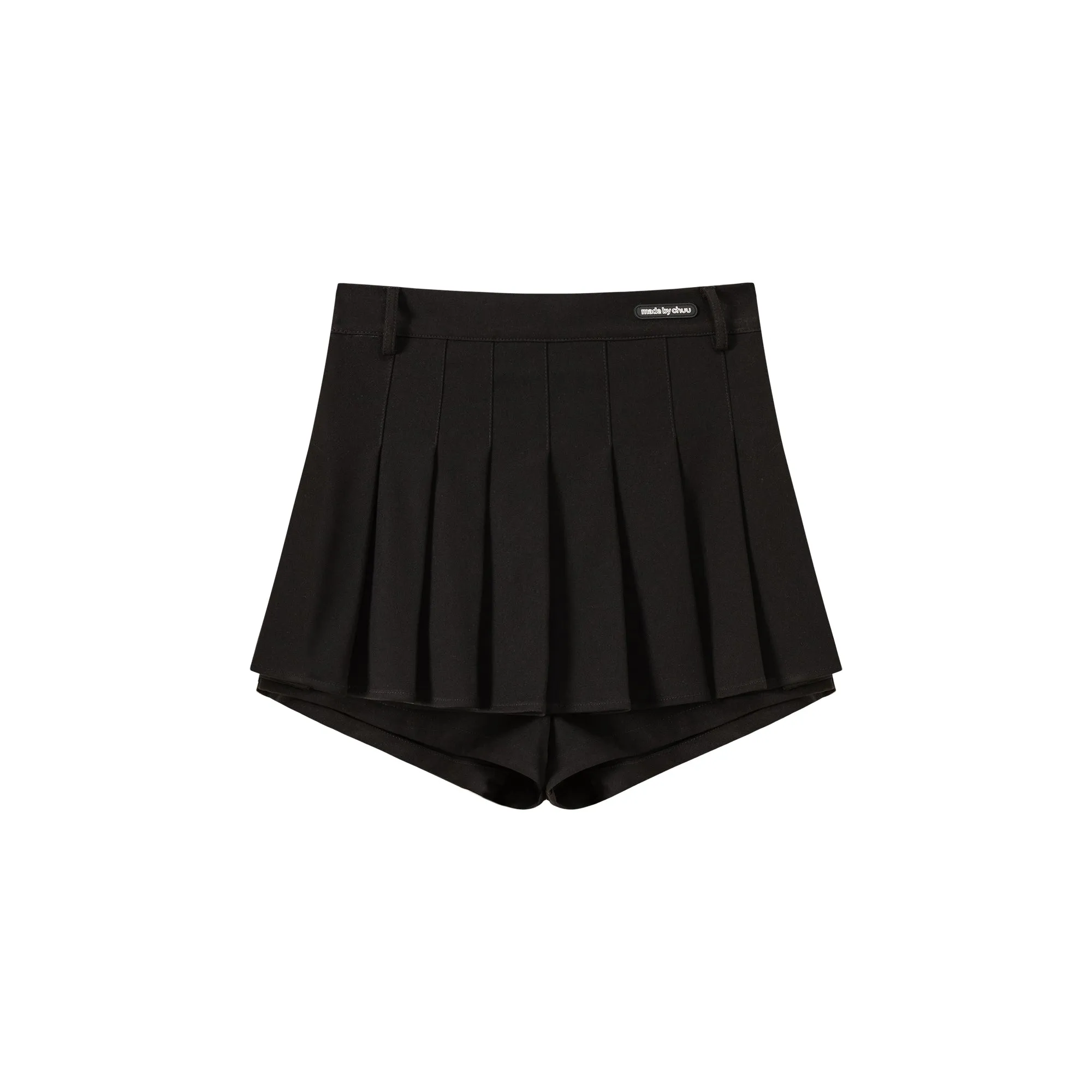 Casual Layered Zipper Pleated Skort