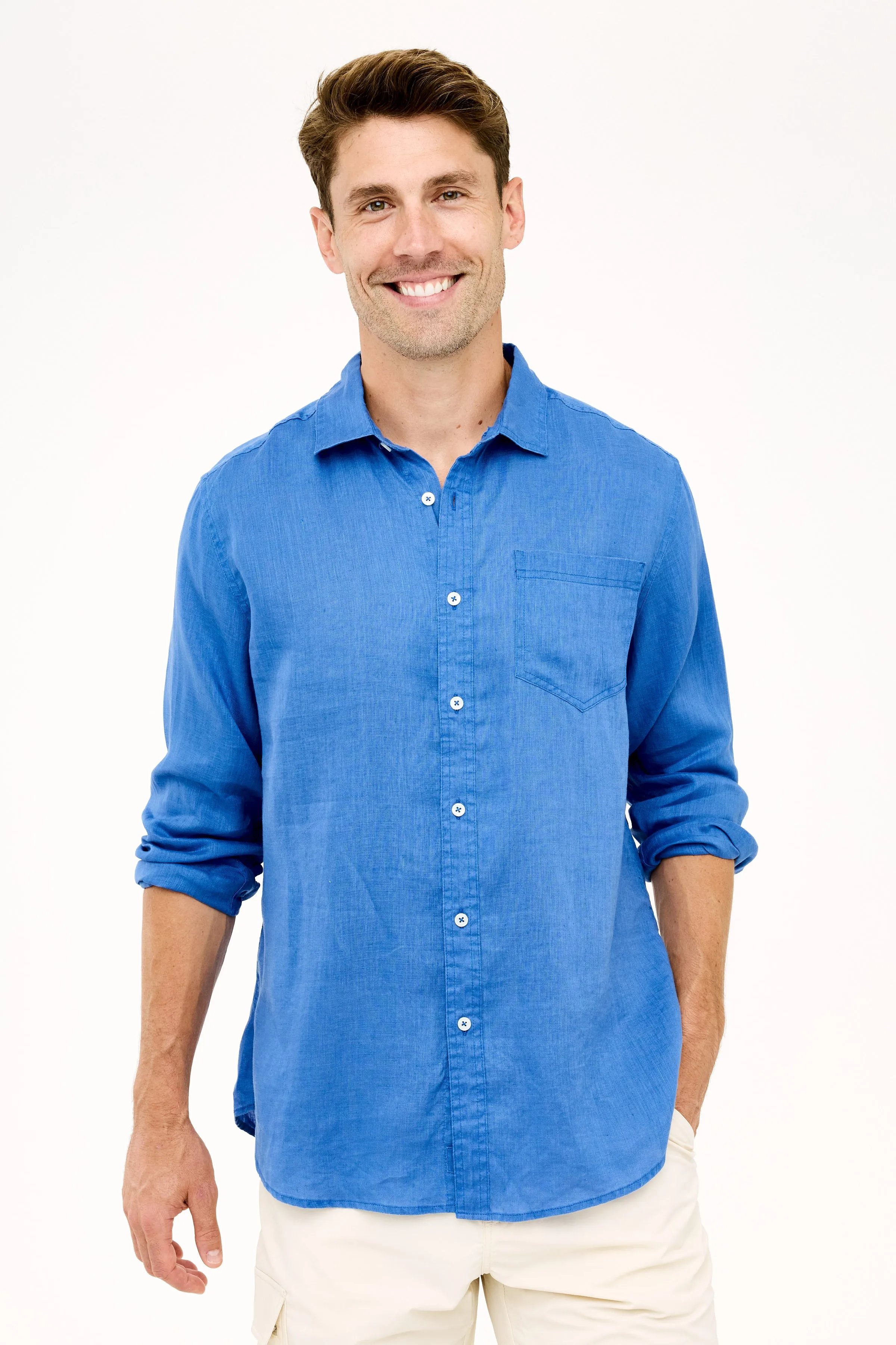 Classic Linen Shirt - Marine Blue