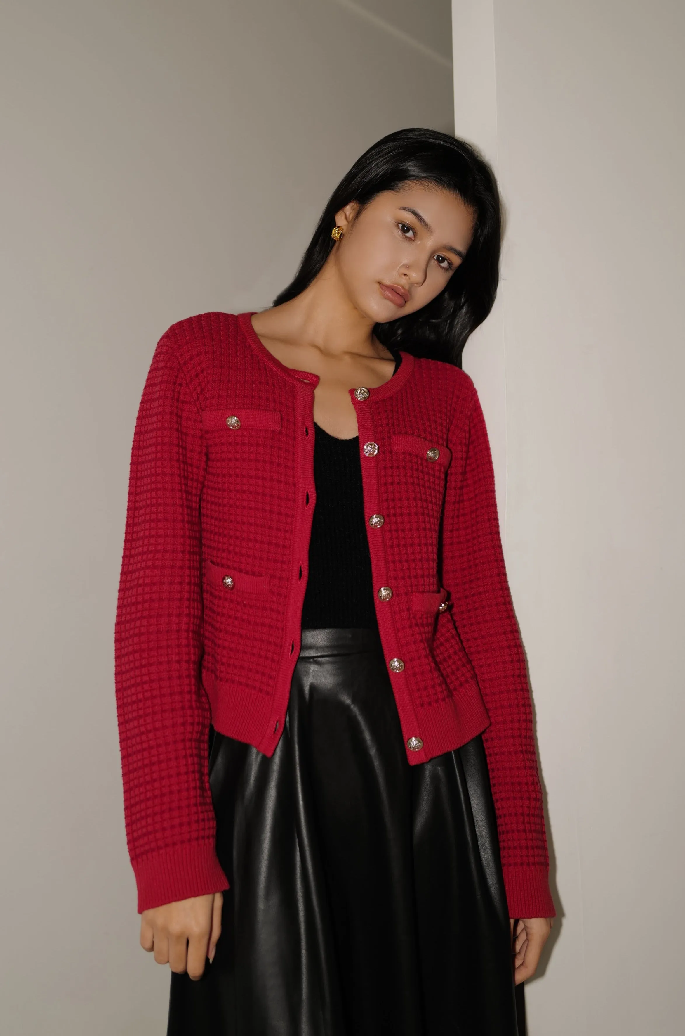 Classy days cardigan in red