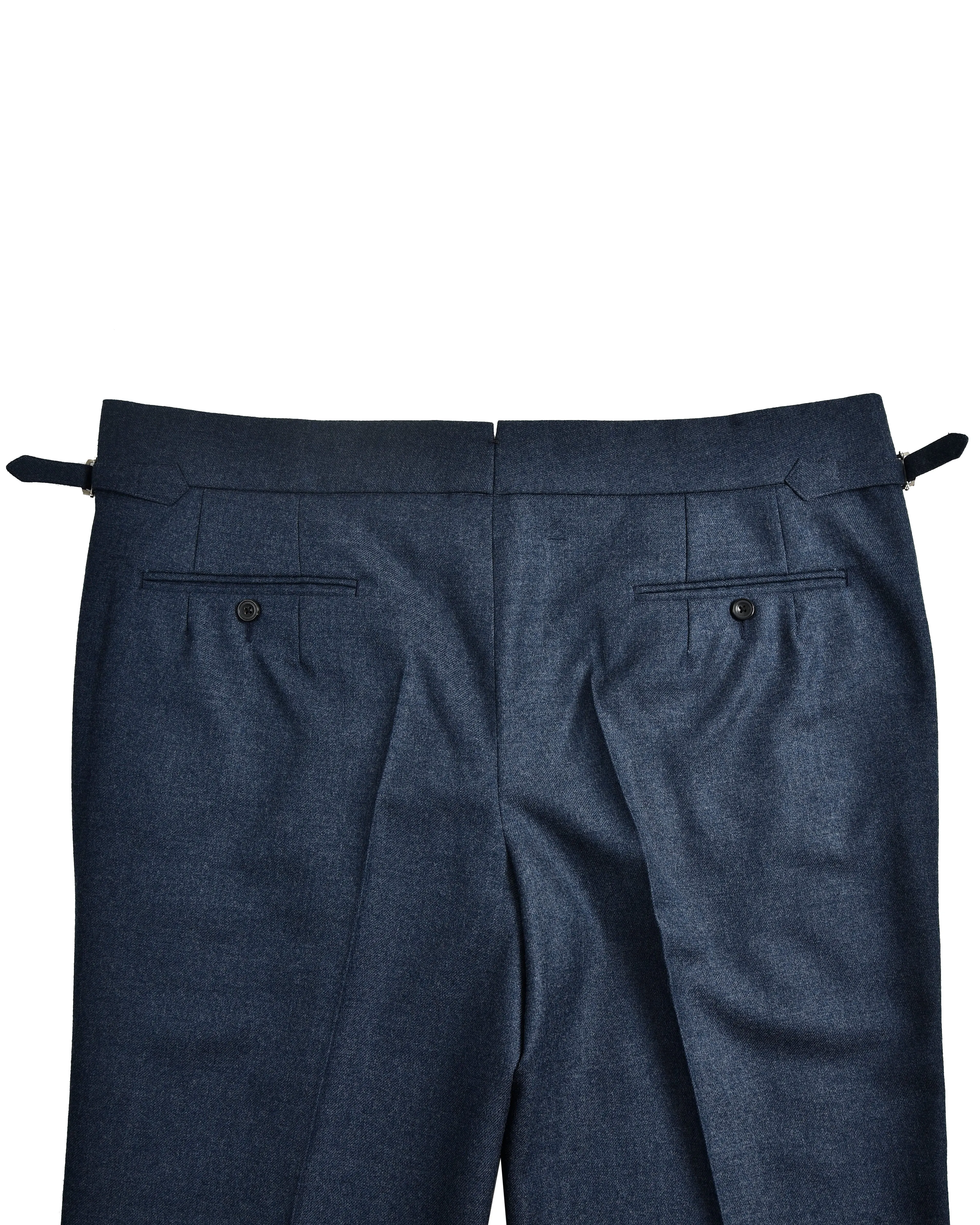 Dugdale Navy Blue Wool Flannel Dress Pant