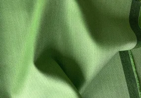 Elegant Fern Green Herringbone Silk & Cotton Suiting (Made in Spain)