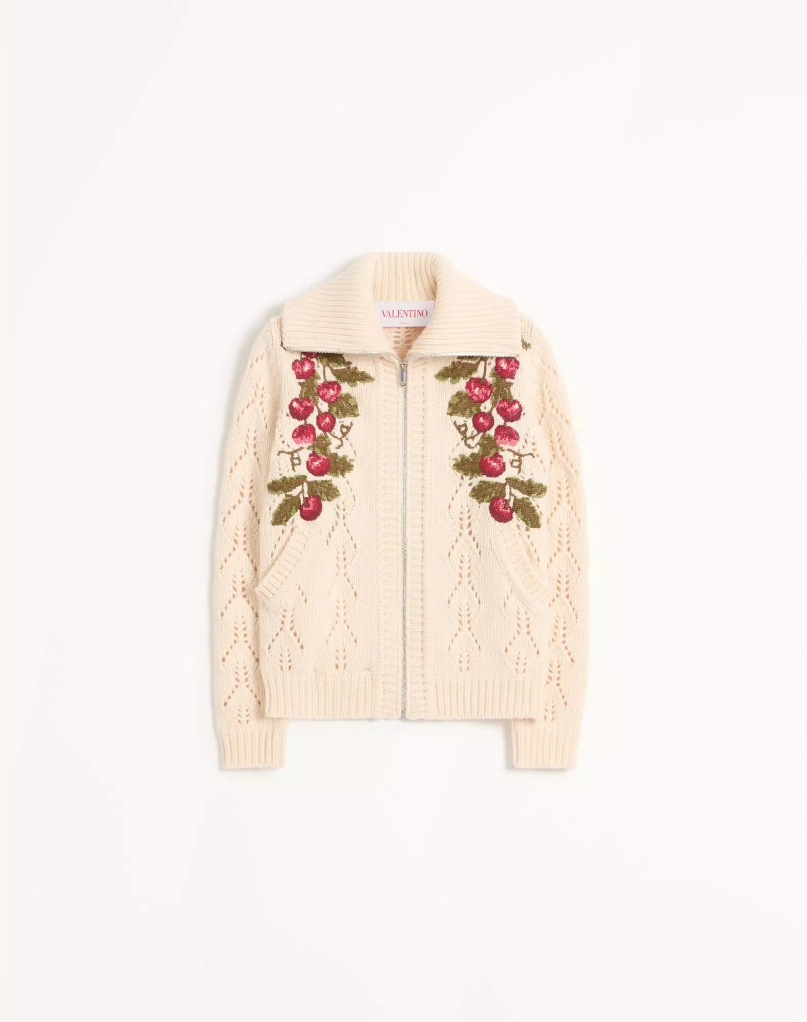 Embroidered Wool Knit Jacket