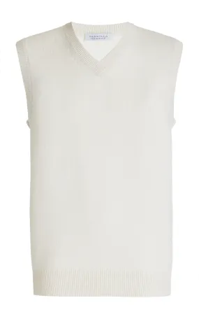 Fielding Knit Vest in Ivory Cashmere