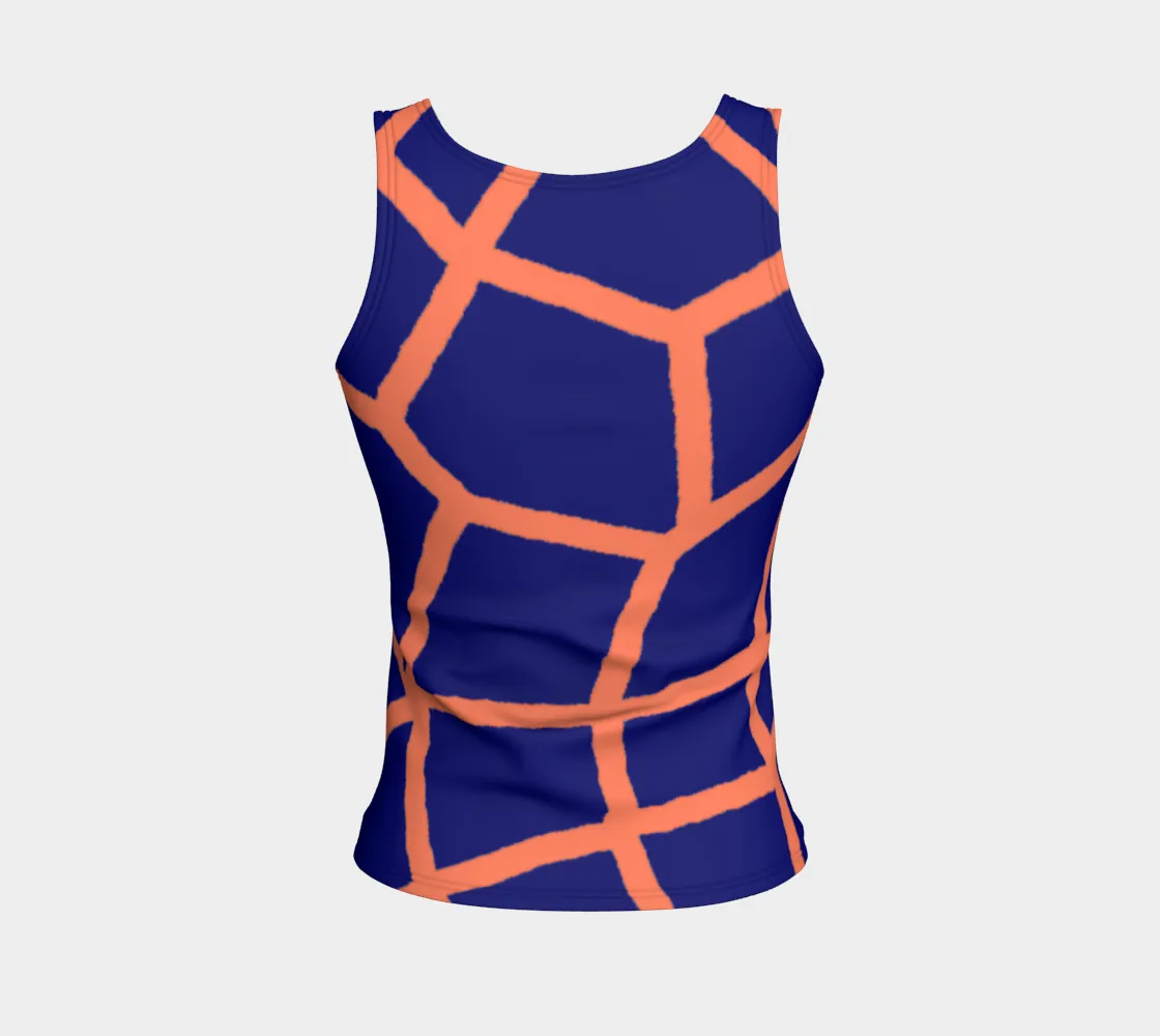 Insook Hwang's art_fitted tank top_ Net_orange_Navy#1