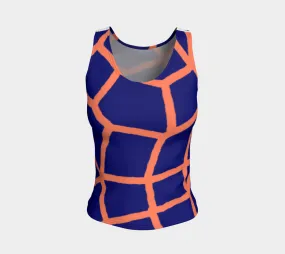 Insook Hwang's art_fitted tank top_ Net_orange_Navy#1