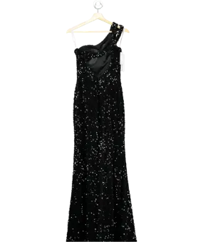 JJ's House Black One Shoulder Floor-length Sequin Prom Dresses With Sequins UK 8