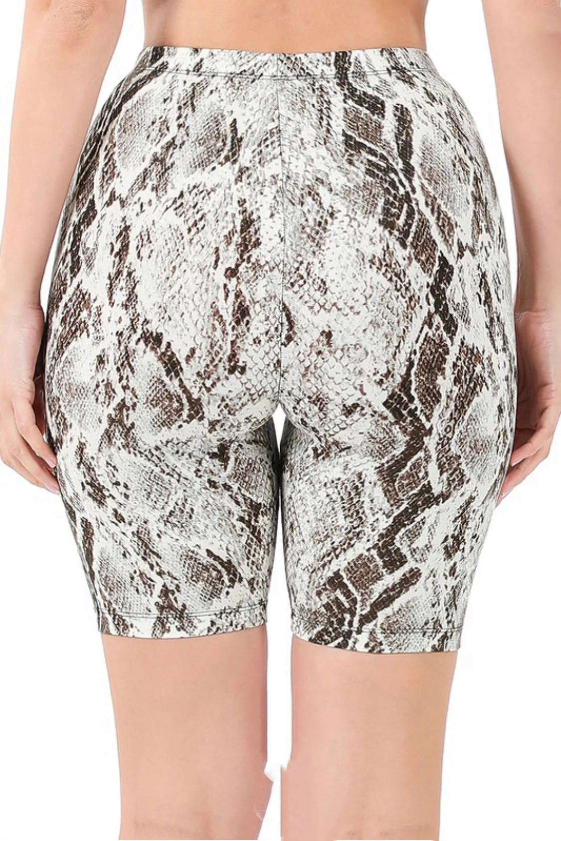 Kanza Brushed Microfiber Snakeskin Biker Shorts