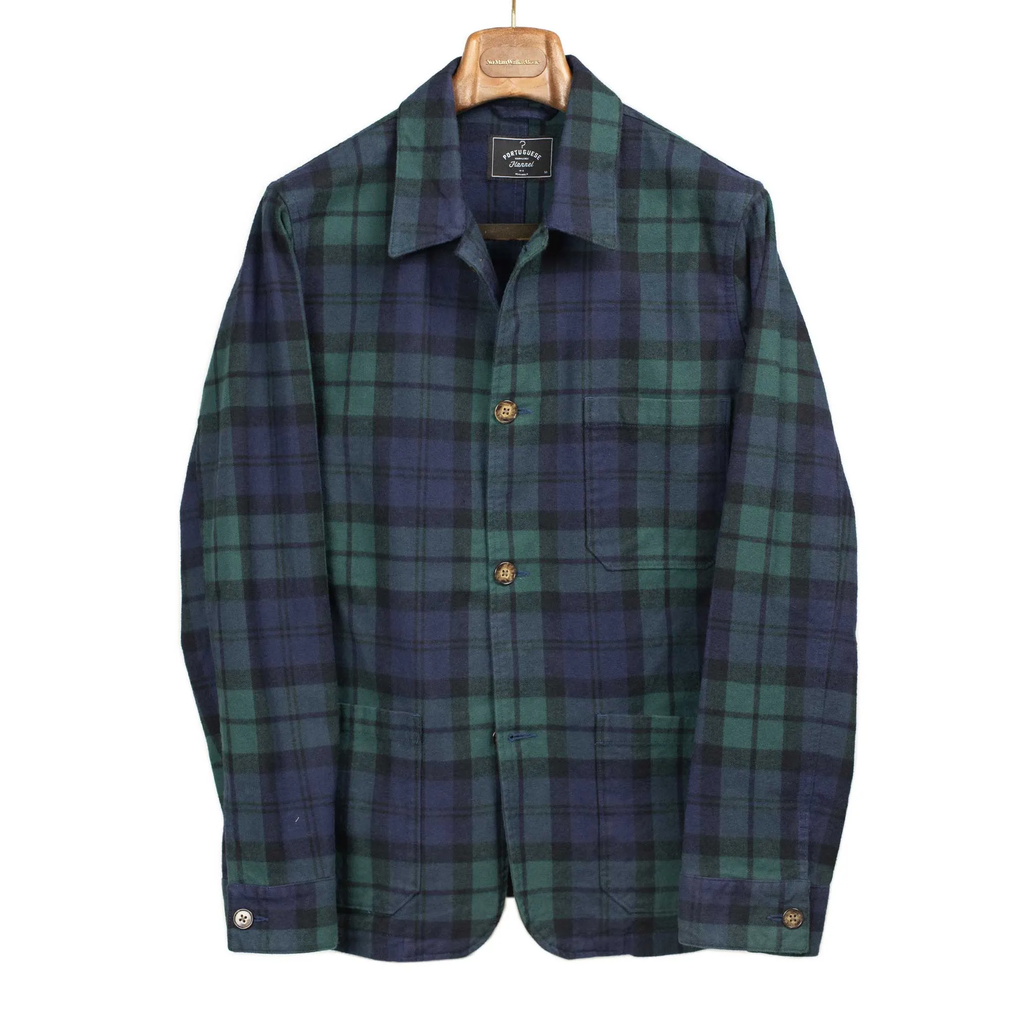 Labura chore coat in blackwatch plaid cotton