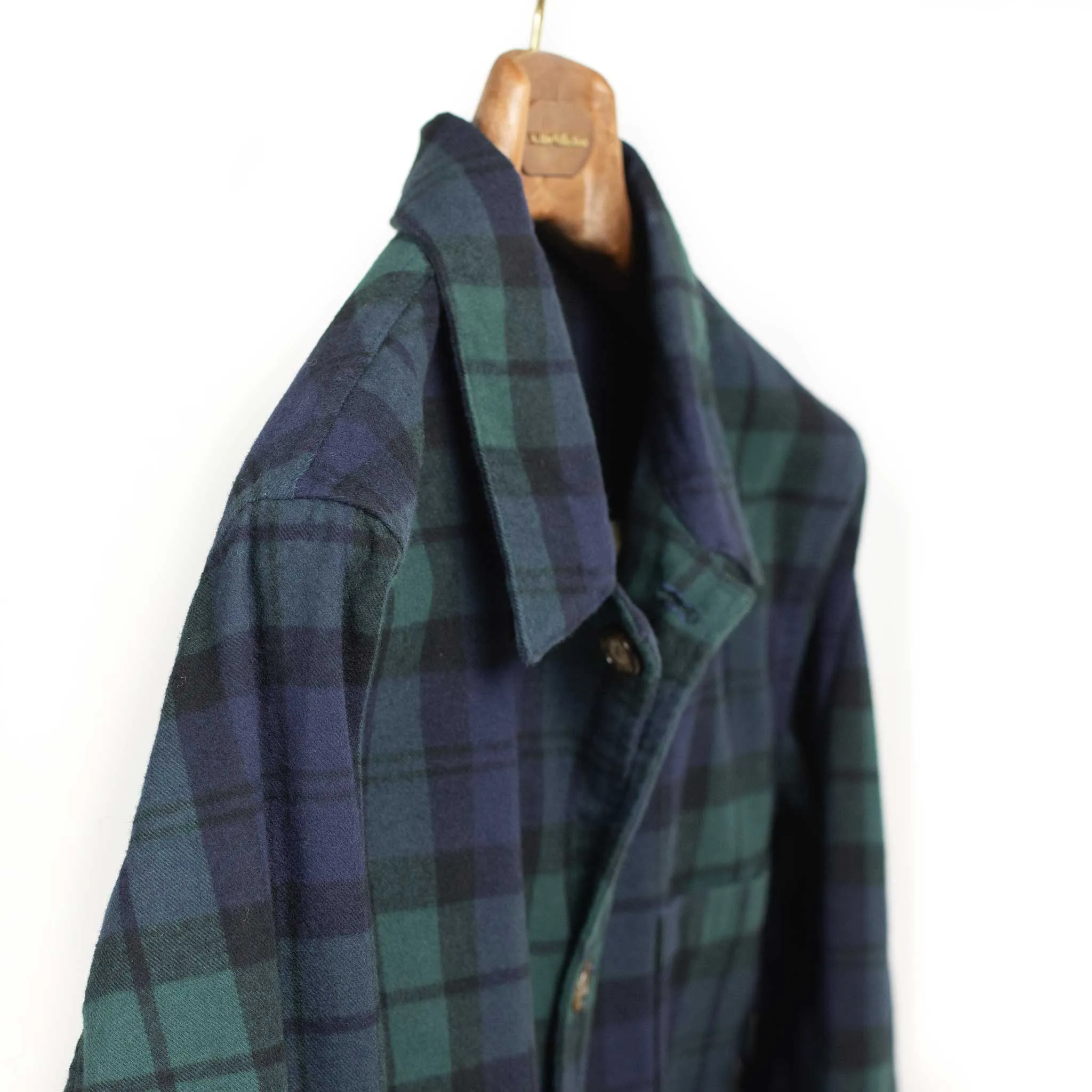 Labura chore coat in blackwatch plaid cotton