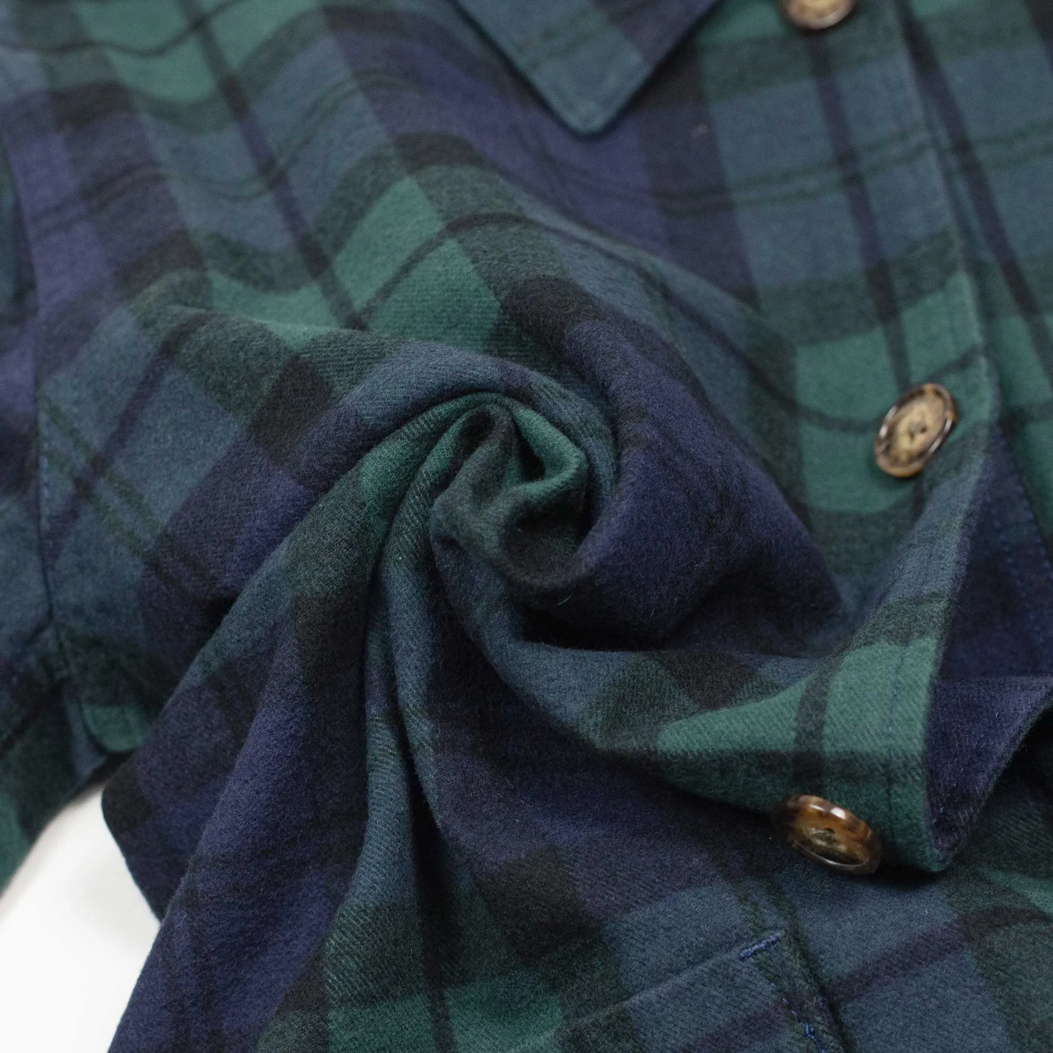 Labura chore coat in blackwatch plaid cotton