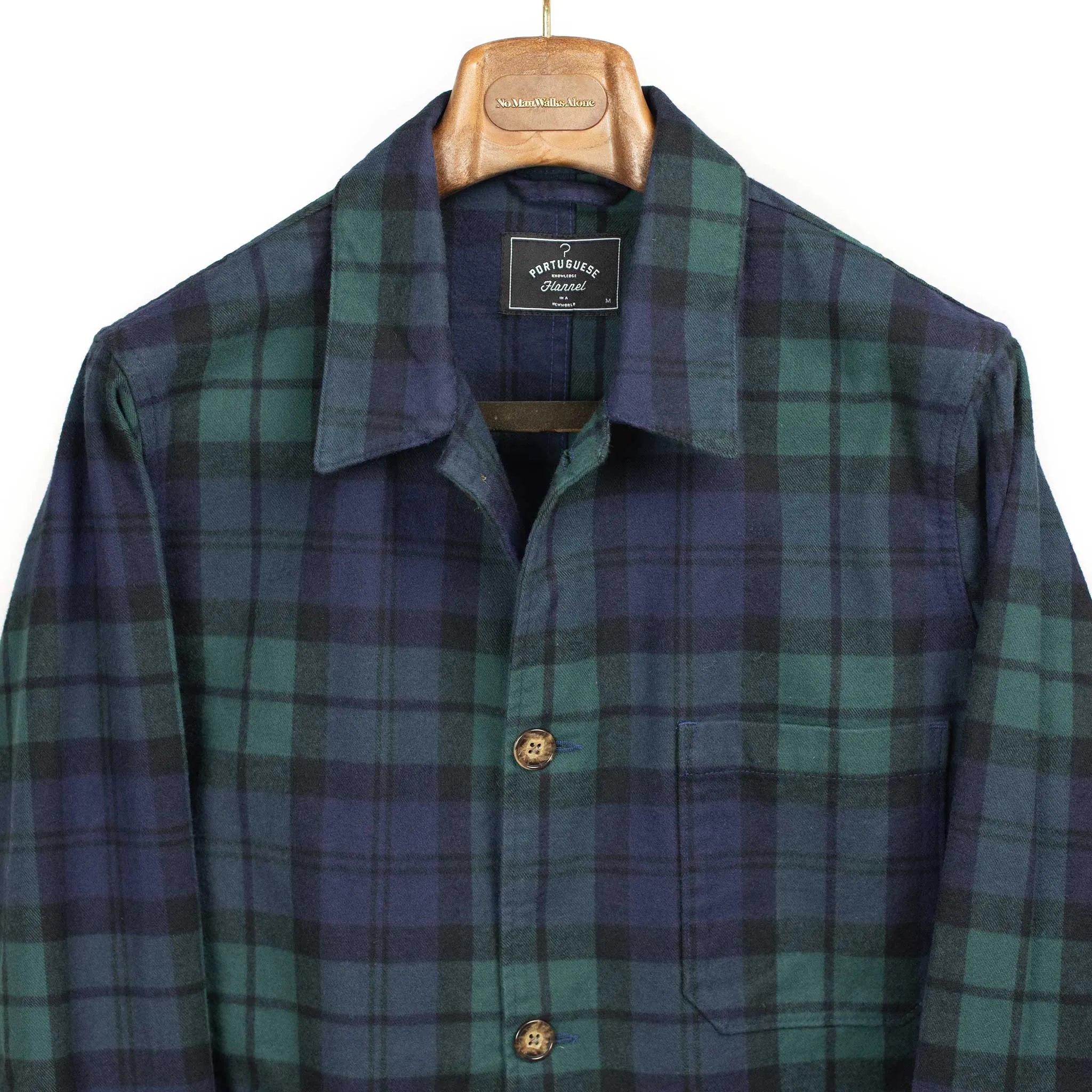 Labura chore coat in blackwatch plaid cotton