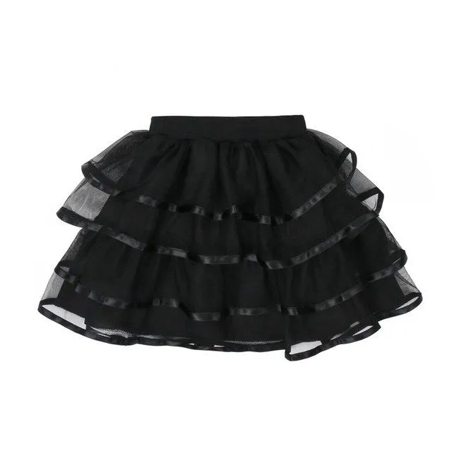 Layered Mesh High Waist Skirt