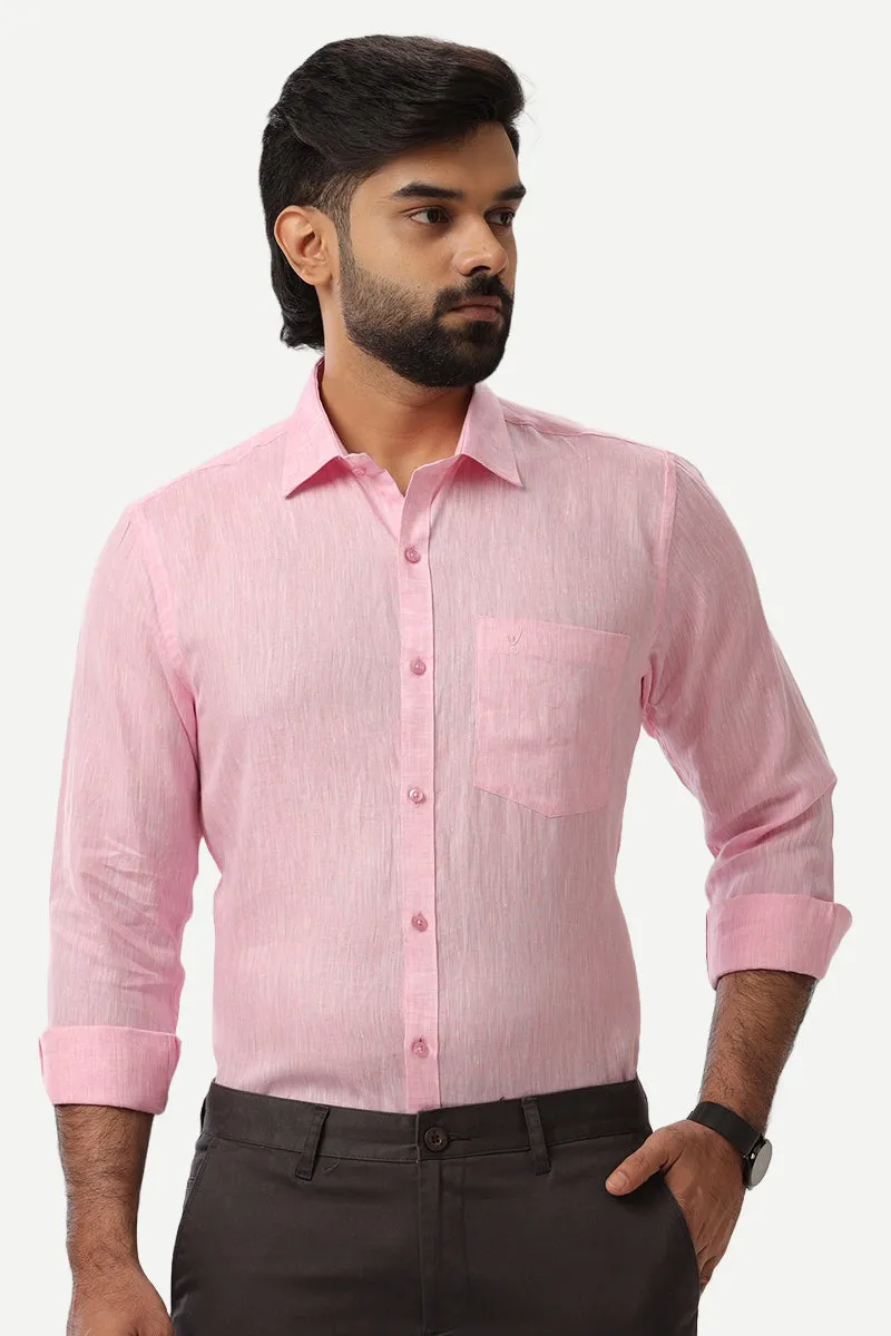 Linen Rise - Pink Formal Shirts for Mens | Uathayam