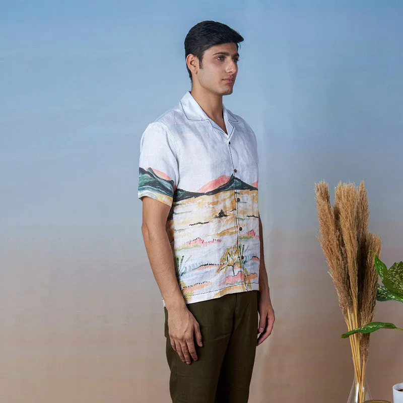 Linen Shirt for Men | Hand-Painted | Multicolour