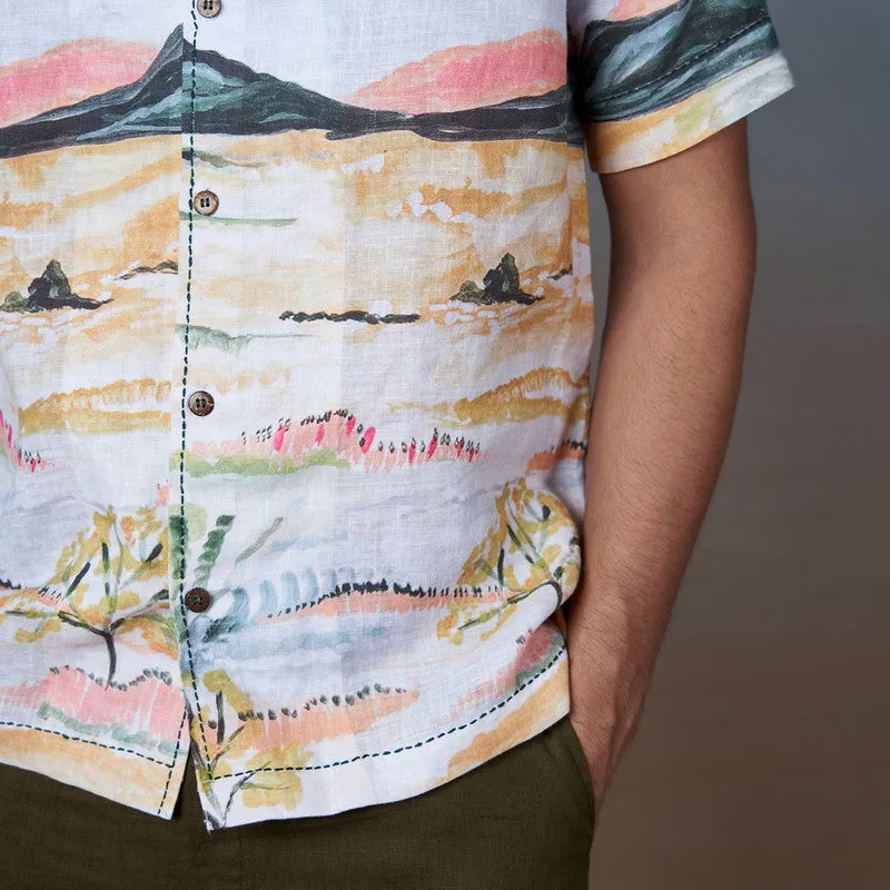 Linen Shirt for Men | Hand-Painted | Multicolour