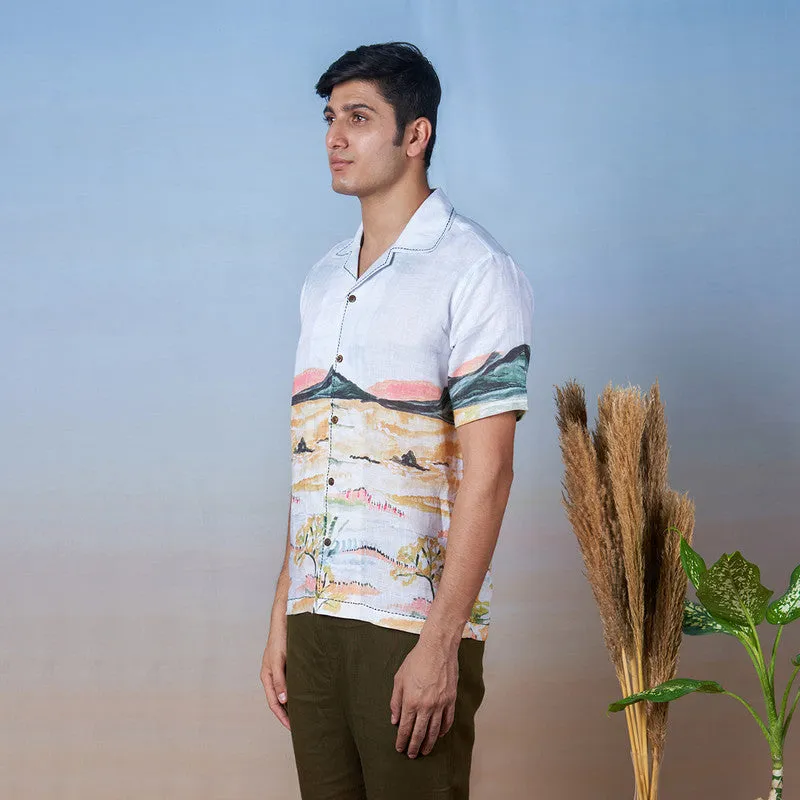 Linen Shirt for Men | Hand-Painted | Multicolour