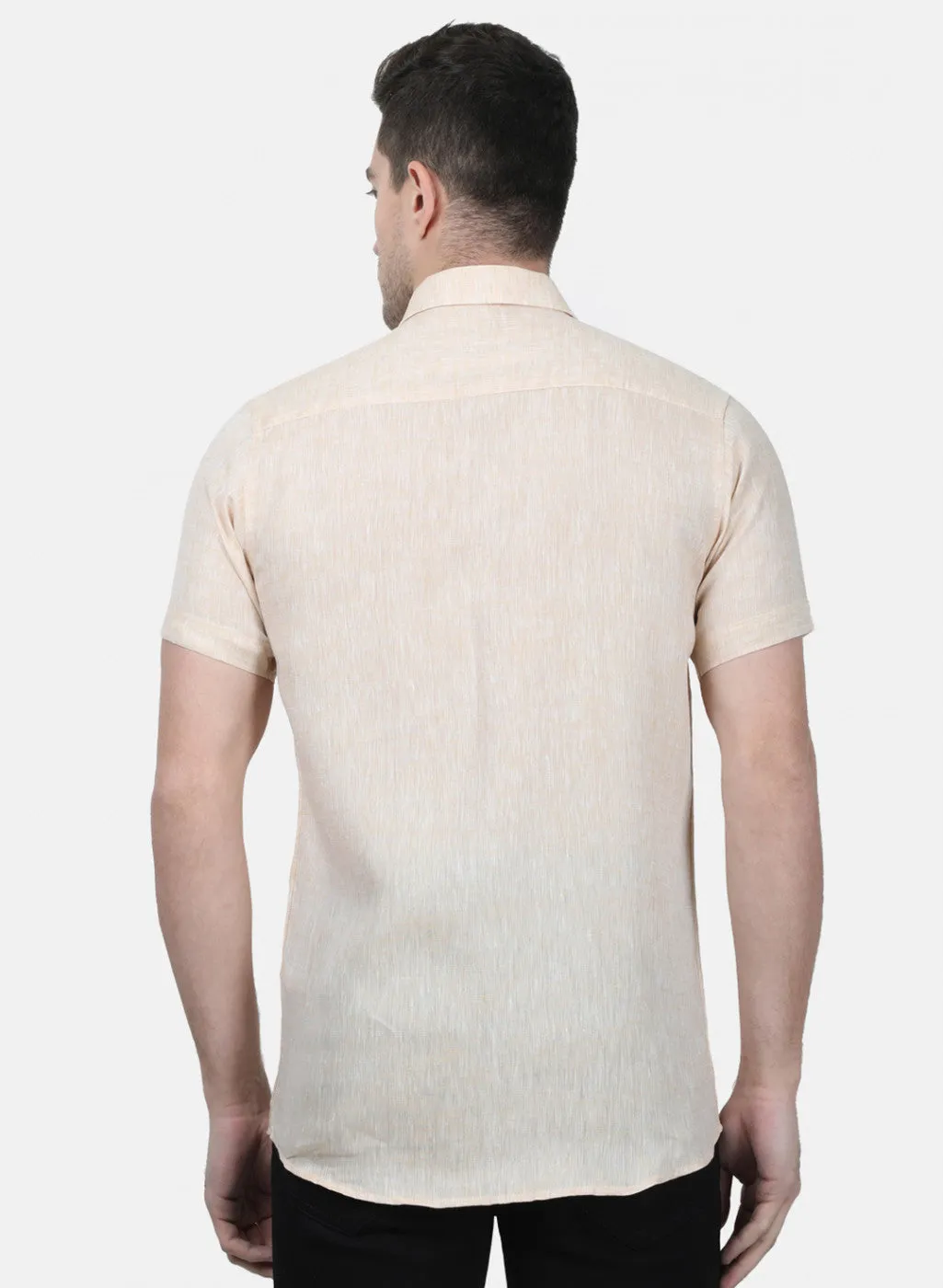 Mens Beige Solid Shirts