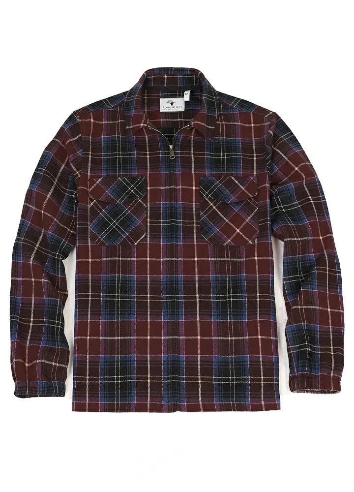 Men's Full Zip Up Plaid Jacket