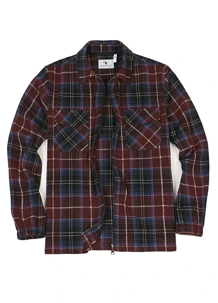 Men's Full Zip Up Plaid Jacket