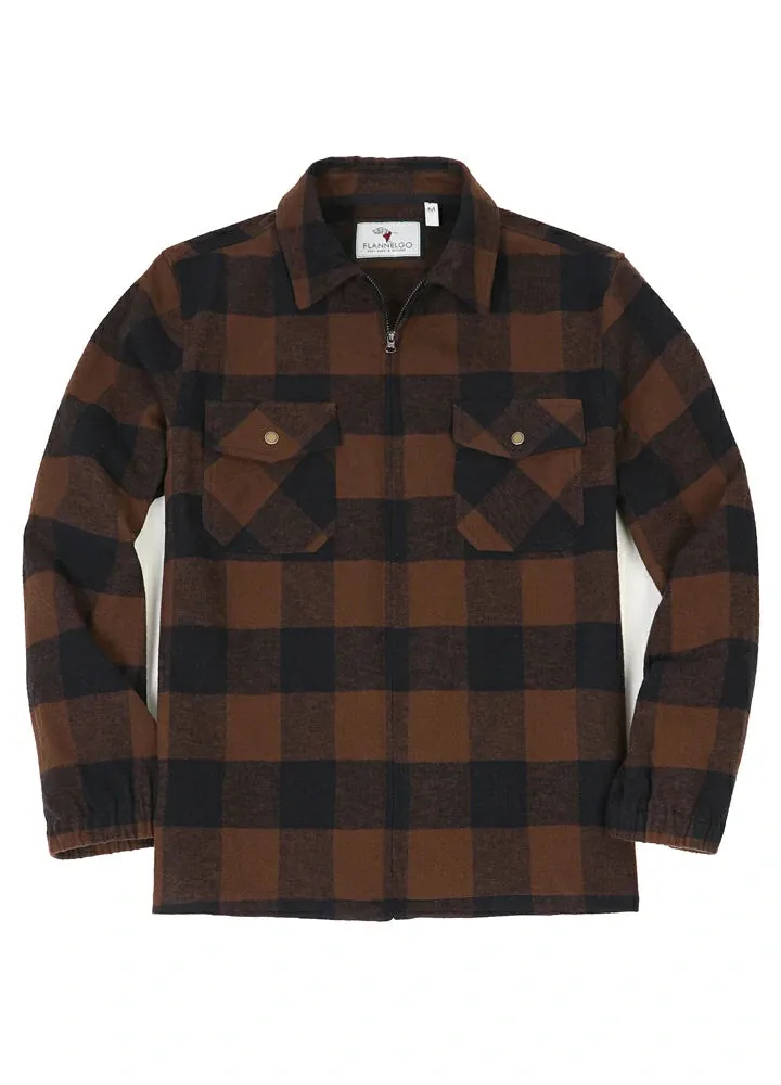 Men's Full Zip Up Plaid Jacket