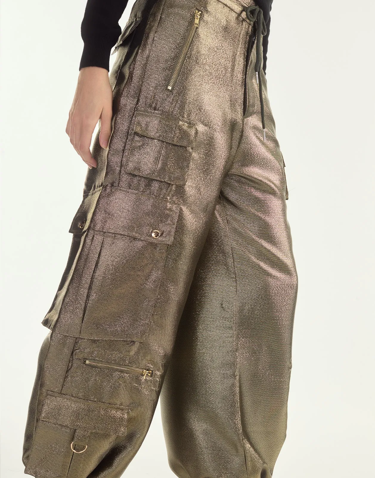 Metallic Cargo Pants