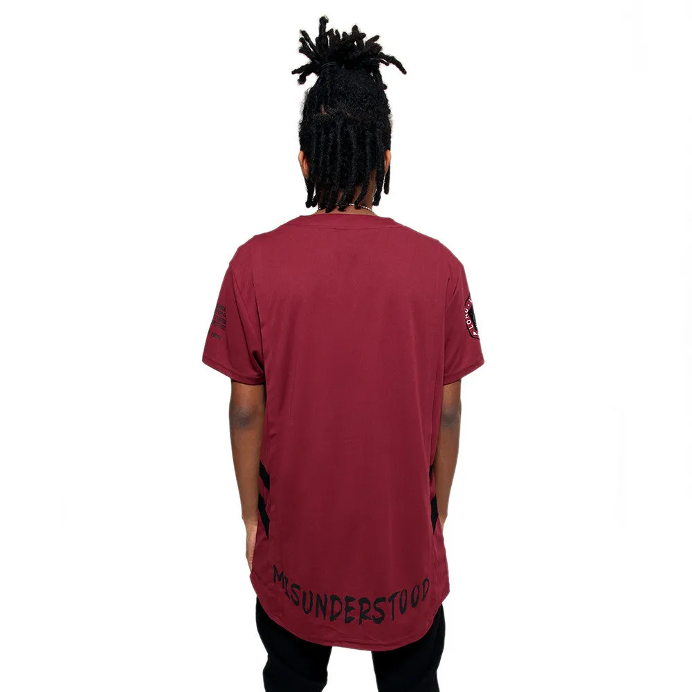 Misunderstood Burgundy Mesh Baseball Jersey