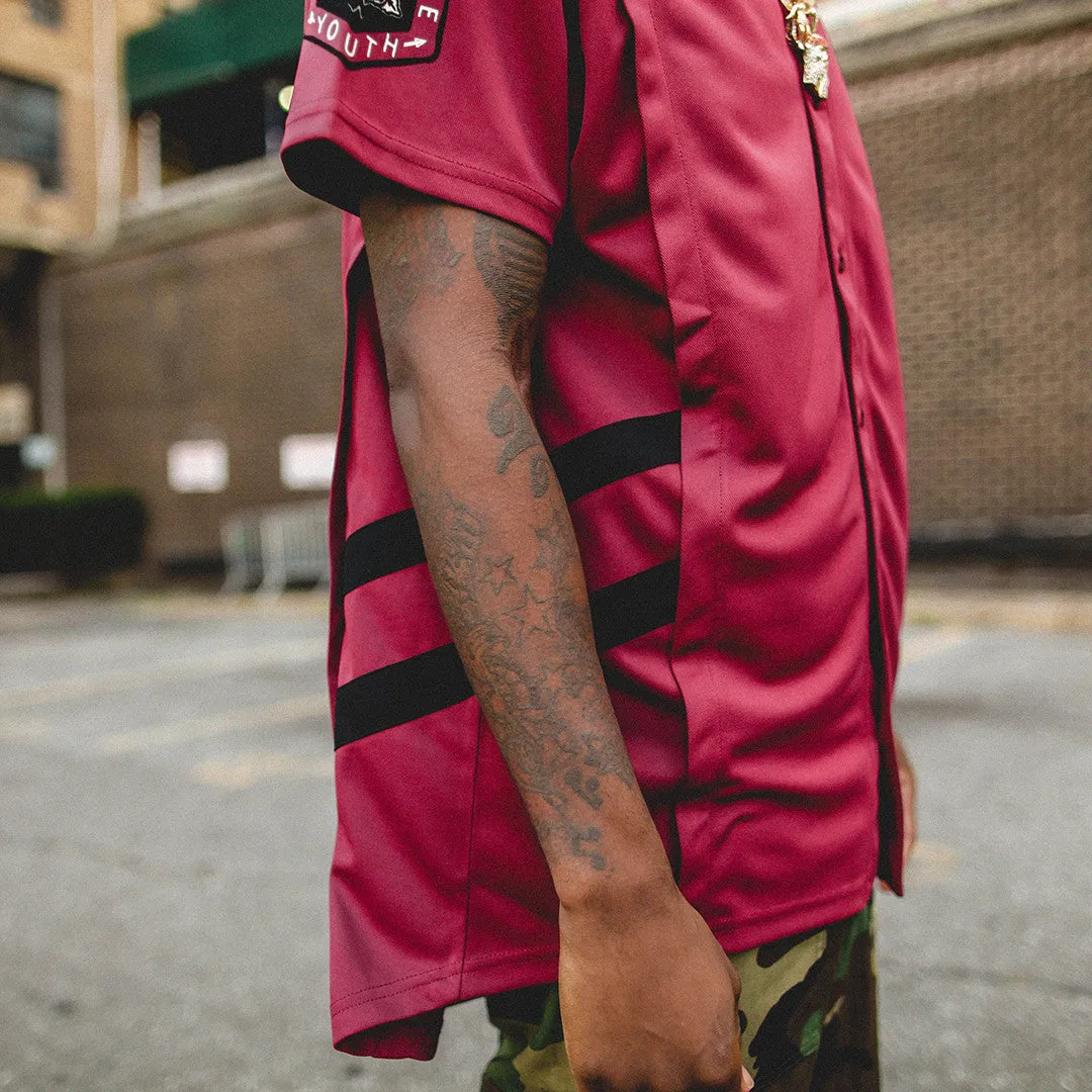 Misunderstood Burgundy Mesh Baseball Jersey