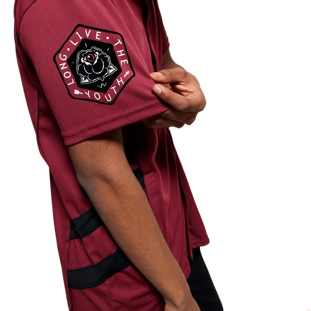 Misunderstood Burgundy Mesh Baseball Jersey