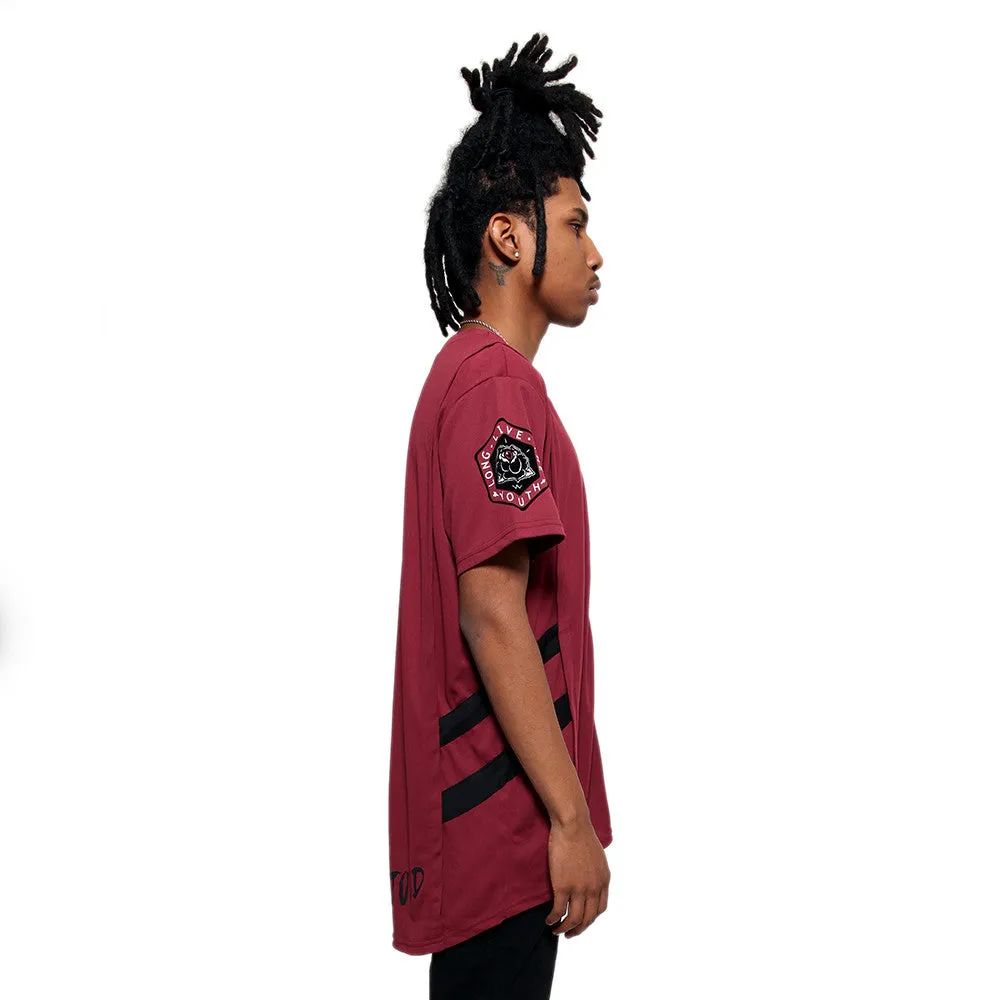 Misunderstood Burgundy Mesh Baseball Jersey