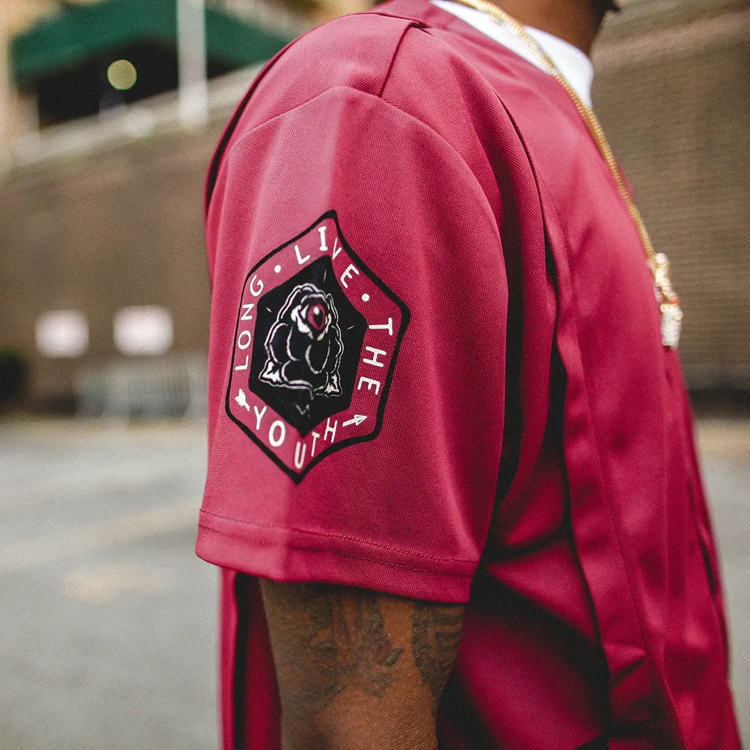 Misunderstood Burgundy Mesh Baseball Jersey