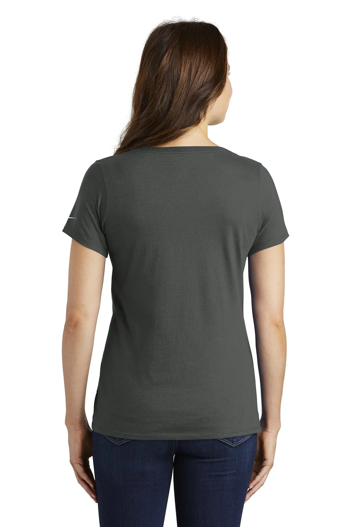 Nike Ladies Core Cotton Scoop Neck Customized Tees, Anthracite